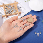KISSITTY 20pcs Tibetan Silver Wave Chandelier Component Links Charm Pendant Connectors with 3 Holes for Dangle Earring Multi Strands Bracelet Necklace Jewelry Making Craft Supplies - color: Antique Silver, Wave
