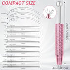 13PCS Piercing Ball Grabber Tool Sets for Changing Jewelry – 14/16/18G Flat Back Earring Insertion Tools, Piercing Tool for Ear/Nose/Eyebrow/Lip Piercings - color: Set Thread+Threadless 14G(1.6mm) 16G(1.2mm) 18G(1.0mm) + Ball Grabber Tool