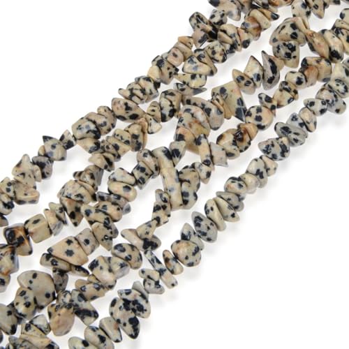 Adabele 31 Inch Natural Dalmatian Jasper Gemstone Chip Loose Beads Drilled Hole Free Form 5mm-8mm Gem Stone Spacer for Craft Jewelry Making GZ1-3 - color: Dalmatian Jasper, size: 31 Inch/1 Strand