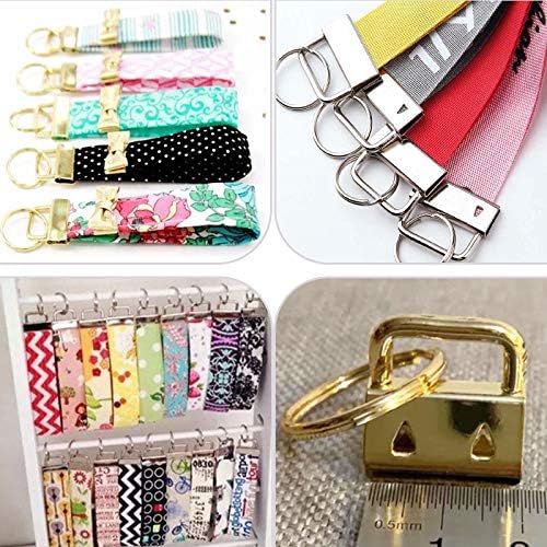 Key Fob Hardware Keychain Hardware Set Includes 1" 4 Color Keychain Hardware with Key Rings 24 pcs and Key Fob Glass Running Pliers