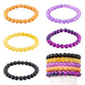Elecrelive Glass Round Beaded Bracelet Set Clay Beaded Bracelets Stretch Bracelets - color: Mix Colors, Halloween