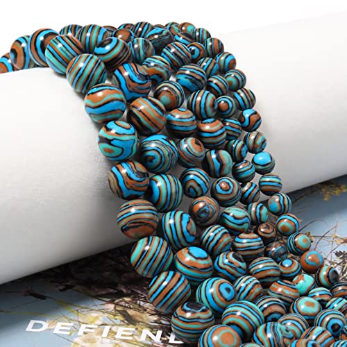 35pcs 10mm Natural Stone Beads Blue Malachite Beads Energy Crystal Healing Power Gemstone for Jewelry Making, DIY Bracelet Necklace - color: Blue Malachite, size: 10mm