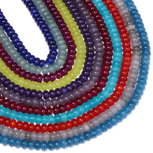 Songxi 5x8mm Natural Deep Purple Chalcedony Stone Rondelle Beads, 75PCS Spacer Round Loose Abacus Beads for Jewelry Making, Gemstone for Bracelet Necklace Earrings, Arts and Crafts - color: Deep Purple Chalcedony