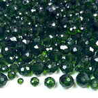 580pcs 4/6/8/10mm Glass Beads, Deep Green Faceted Crystal Briolette Loose Beads for Bracelets Necklaces DIY Crafts - color: Dark Green