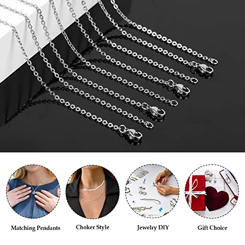 UMAOKANG 30 Pack Silver Chains for Jewelry Making, Stainless Steel Cable Chains Bulk Unisex Necklace Jewelry Chain (16 Inches) - color: Silver Cable, size: 16 Inch