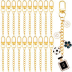 Hzopcw 20pcs Gold Keychain Making Kit, Key Ring Swivel Snap Hook Chains, Alloy Extender Keychain Bag Charm Kits for DIY Crafts Jewelry Making Handbag Purses- C Style - color: Gold-20pcs-C Style