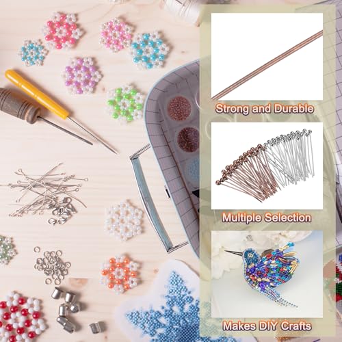 MECCANIXITY 200Pcs Plated Ball Head Pins Jewelry Making 24 Gauge 16mm Wire Head Pins Brass Ball Head Pins End Head Pins for DIY Craft Necklaces Bracelets Earrings, Silver and Purple Bronze - color: Silver and Purple Bronze, size: 16mm