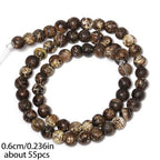 Brown Agate 6mm 60 Pcs Stone Beads for Jewelry Making Large Beads Bracelet Keychain Loose Round Smooth Gemstone Necklace Earrings DIY Arts and Crafts Natural Stone - color: Brown Agate, size: 6mm