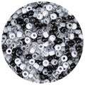 1000PCS 6x9mm Pony Beads Bulk – Black, Gray, White Kandi Beads for Bracelets, Hair Braids, Jewelry Making, Crafts – Large Hole Plastic Bead for DIY Kits - color: Neutral