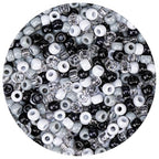 1000PCS 6x9mm Pony Beads Bulk – Black, Gray, White Kandi Beads for Bracelets, Hair Braids, Jewelry Making, Crafts – Large Hole Plastic Bead for DIY Kits - color: Neutral