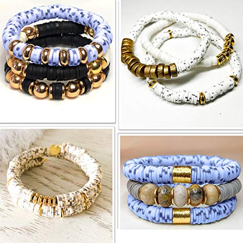 COIRIS 3400Pcs Speckled Heishi Beads Environmental Handmade Polymer 6mm Clay Spacer Beads for Surfer Chocker Necklace Bracelet Earrings Jewelry Making(RT-B05Mix) - color: B05, size: 6mm