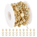 GTVOODX 18k Gold Plated Soldered Jewelry Making Chains 6.6 Ft Four Leaf Clover Stainless Steel Handmade Bulk Chain Roll for DIY Jewelry Necklace Bracelet Making with Jump Rings and Lobster Clasps - color: Gold Four Leaf Clover