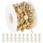 GTVOODX 18k Gold Plated Soldered Jewelry Making Chains 6.6 Ft Four Leaf Clover Stainless Steel Handmade Bulk Chain Roll for DIY Jewelry Necklace Bracelet Making with Jump Rings and Lobster Clasps - color: Gold Four Leaf Clover