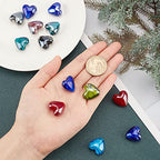 arricraft 20 Pcs 20mm Valentine's Day Heart Beads, Handmade Lampwork Glass Beads for Jewelry Making, Mixed Color