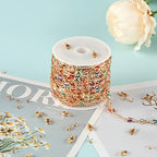 16.4 Feet Gold Plated Necklace Chain for Jewelry Making, Colorful Rhinestone Butterfly Cable Link Chain Bulk with Open Jump Rings and Lobster Clasps - color: Colorful Butterfly- Gold