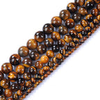 Natural Round AA Tiger Eye Agate Loose Stone Beads Bulk for Jewelry Making 4MM, 6MM, 8MM, 10MM,12MM (8mm) - color: 8mm