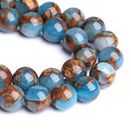 12MM 30PCS Lake Blue Cloisonne Craft Spacer Loose Beads for Jewelry Making DIY Bracelet - color: Blue Cloisonne, size: 12mm