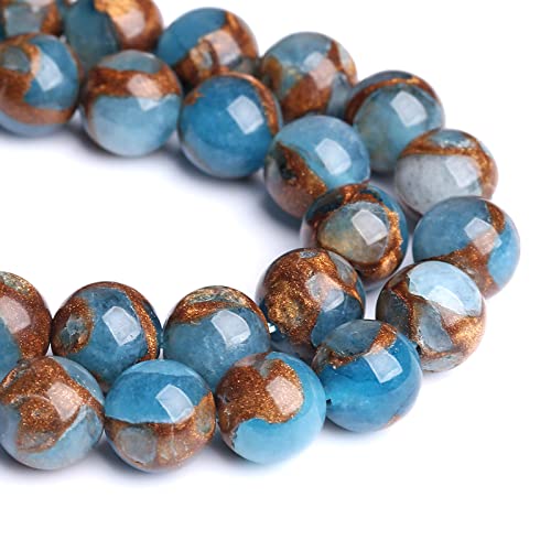 8MM 45PCS Lake Blue Cloisonne Craft Spacer Loose Beads for Jewelry Making DIY Bracelet - color: Blue Cloisonne, size: 8mm