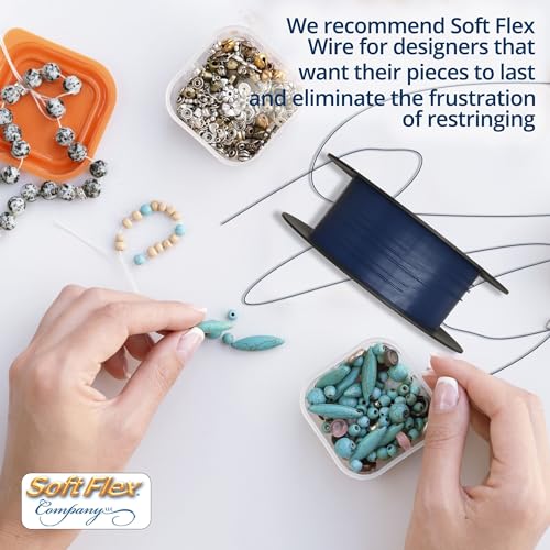 Soft Flex 49 Strand Beading Wire - Medium 0.19 Diameter - 30 Feet Nylon Design Wire - style: Dark Blue Lapis
