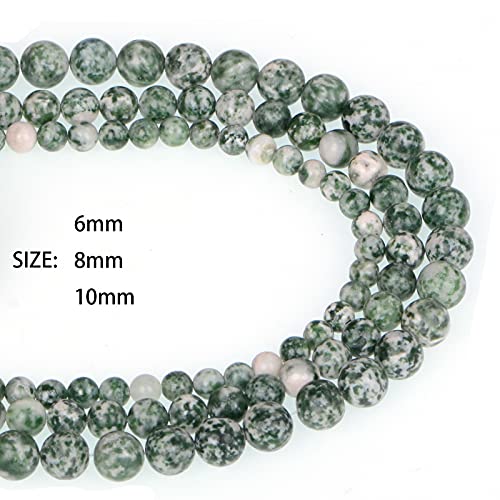 8mm Natural Green Jasper Stone Round Loose Stone Beads for Jewelry Making DIY Crafts Design 1 Strand 15" APPR.43-45pcs - color: Green Jasper, size: 8mm