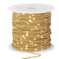 33FT 18K Gold Plated Curb Chains Bulk, 2mm Stainless Steel Flat Satellite Curb Link Chains Roll for Jewelry Making - color: Gold short embossed