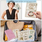Travel Jewelry Organizer Case,Small Jewelry Bags Jewelry Storage Book Ring Binder with Clear Zipper Velvet Pouch for Women Traveling,Earrings, Rings, Necklace, Bracelet (Pink) - color: Pink