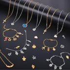 Zefy 18K Gold Silver Chain for Jewelry Making, 19.7ft 6 Rolls Stainless Steel Chains Bulk with 348 Pcs Charms, Jump Rings Lobster Clasps Set for DIY Bracelet Necklace Crafts - size: Medium