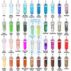 ROADPLUM 40Pcs Healing Crystal Pendants, Glow in the Dark Gemstone Charm, Hexagonal Chakra, Natural Quartz Stone, Necklace Pendants for Jewelry Making