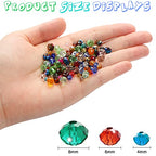 560 Pcs Faceted Rondelle Crystal Beads, Boxed, Spacer Beads for DIY Crafts, 4/6/8mm (Colorful) - color: Colorful