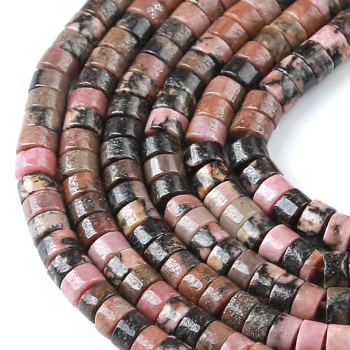 2x4MM 150PCS Black Rhodochrosite Rhodonite Tube Cylinder Rondelle Abacus Disk Spacer Loose Beads for Jewelry Making - color: Black Rhodonite, size: 2x4mm cylindrical