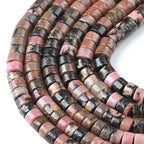 2x4MM 150PCS Black Rhodochrosite Rhodonite Tube Cylinder Rondelle Abacus Disk Spacer Loose Beads for Jewelry Making - color: Black Rhodonite, size: 2x4mm cylindrical