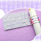 Looconi 1400pcs Purple Letter Beads 7x4mm and Heart Star Alphabet Beads for Jewelry Making - color: Purple