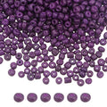HARFINGTON 2000Pcs Small Glass Beads 6/0 4mm Loose Tiny Round Small Beads for Bracelet Earring Rings Jewelry Making, Dark Purple - color: Dark Purple