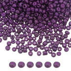HARFINGTON 2000Pcs Small Glass Beads 6/0 4mm Loose Tiny Round Small Beads for Bracelet Earring Rings Jewelry Making, Dark Purple - color: Dark Purple