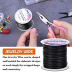 Anezus Craft Wire - Tarnish Resistant Copper Beading Wire for Jewelry Making Supplies (Black, 18 Gauge) - color: Black