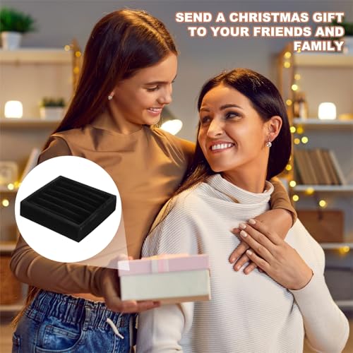 uxcell Stackable Jewelry Storage Tray, Jewelry Tray Drawer Organizer, Small Display Box for Earrings, Necklaces, Rings and Bracelets, Black - color: Black