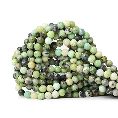 60PCS 6mm Natural Australian Jade Gemstone Round Loose Beads for Jewelry Making DIY Handmade Materials 1 Strand 15" - color: Australian jade, size: 6mm