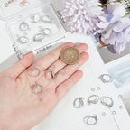 Beebeecraft 1 Box 20Pcs Flower Leverback Earring Findings Platinum Plated Brass French Earring Hooks with 20Pcs Jump Rings for DIY Jewellery Making - color: 20pcs Platinum Plated # 4