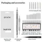 EFIXTK Spring Bar Tool Set with Extra 6 Tips Pins for Watch Wrist Bands Strap Removal Repair Fix Kit,72PCS Extra Watch Pins