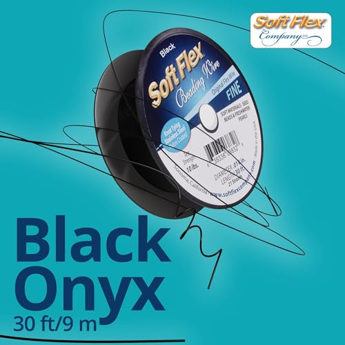 Soft Flex 21 Strand Beading Wire - Fine 0.14 Diameter - 30 Feet Design Wire - style: Black Nylon