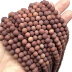ABCGEMS Velvet-Matte-Finished African Blood Jasper Beads (Enhance The Stone's Inherent Texture and Nature Hues with a Non-Glare Aesthetic) Smooth Round 8mm (Non-Shiny) - color: Blood Jasper (From Africa)
