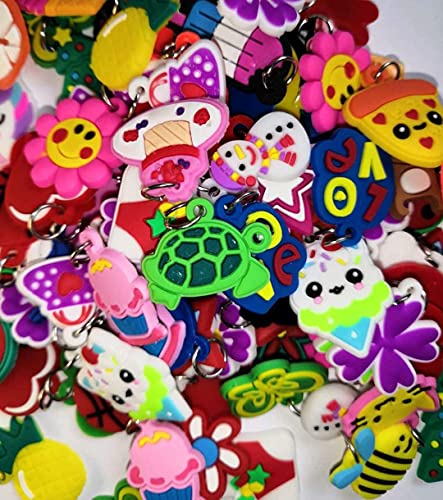 NYKKOLA Rubber Loom Band Charm, Silicone Bracelet Charms,Loom Rubber Bands Charms,Bracelet Pendant, 105pcs