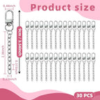 NCIWAN 30 PCS Keychain Making Kit Swivel Snap Hook Lobster Claw Clasps and Extender Chain Silver Metal Keychain Clips with Key Ring Bulk for DIY Craft Supplies Jewelry Key Chain Bags Accessories Gift - color: Silver 30
