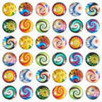 100Pcs/Set Flat Round Transparent Glass Cabochons with Pattern Eye Flatback Glass Dome Flatback Cab Beads for Photo Cameo Jewelry Making Necklace Ring DIY Crafts 12x4mm Random Mixed - color: 100Pcs-12x4mm-Random