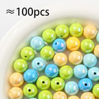 16mm Acrylic Beads 100pcs Chunk Bubblegum Bead Beads for Pens for Necklace Jewelry Bracelets DIY Crafts Making (greenblue) - color: greenblue