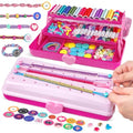 TingingYuli Friendship Bracelet Making Kit for Girls 8-12, DIY String Bracelet Maker with 3-Layer Storage Box, Arts and Crafts for Kids Ages 6-12, Easter Christmas Birthday Gift Set - color: Pink/Rose