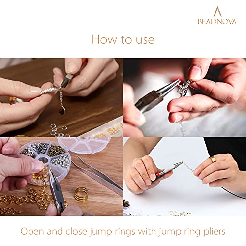 BEADNOVA 8mm Open Jump Rings Gun Black Jump Rings for Jewelry Making and Keychains (300Pcs) - color: Black, size: 8mm