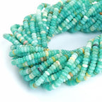 150PCS 2x4mm Natural Amazonite Rondelle Beads Abacus Disk Stone Beads Round Loose Spacer Gemstone Beads for DIY Bracelet Necklace Jewelry Making - color: Amazonite, size: 2x4mm Abacus Disk