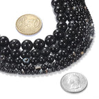 37Pcs Natural Crystal Beads Stone 10mm Black Stripe Onyx Agates Gemstone Round Loose Energy Healing Beads for Bracelet Necklace Earrings Jewelry Making - color: Black, size: 10MM