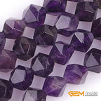 GEM-Inside Natural 8mm Amethyst Gemstone Loose Beads Faceted Purple Square Cambay Crystal Energy Stone Power for Jewelry Making 15" - color: Amethyst, size: 8mm